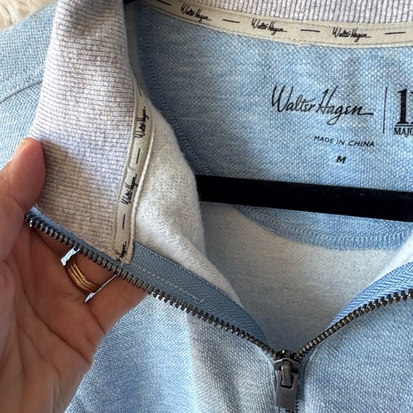 Walter Hagen Men's Sky Blue Zip-Up Sweater - Picture 4 of 9
